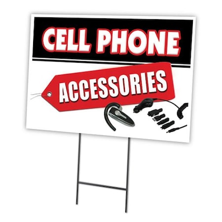 Cell Phones And Accesso Yard Sign & Stake Outdoor Plastic Coroplast Window